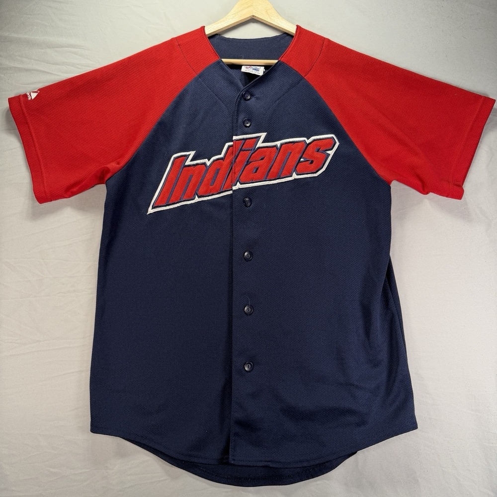 Vintage Cleveland Indians Baseball Jersey Mens Medium Majestic Stitch Blank
